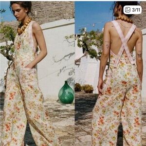 Spell The Floral linen Jumpsuit in Pastel